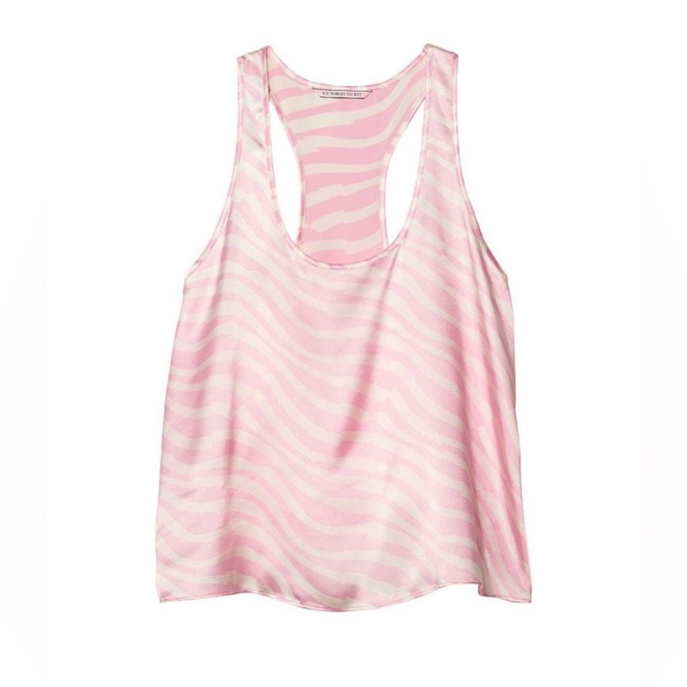 NWT Victoria's Secret Satin Racerback Pajama Top Color Pink‎ M